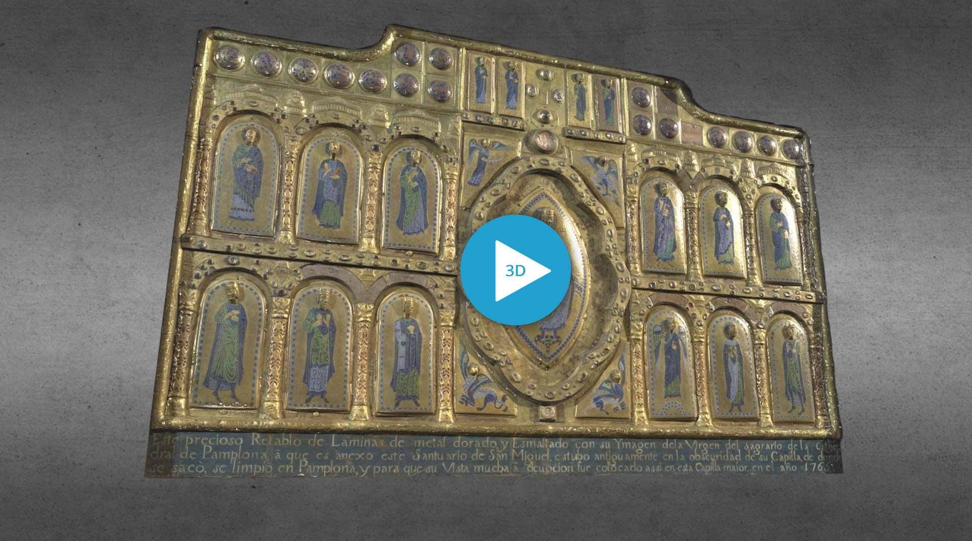 fotogrametría 3D para el escaneado de alta precisión del retablo esmaltado de Santa María de San Miguel de Aralar